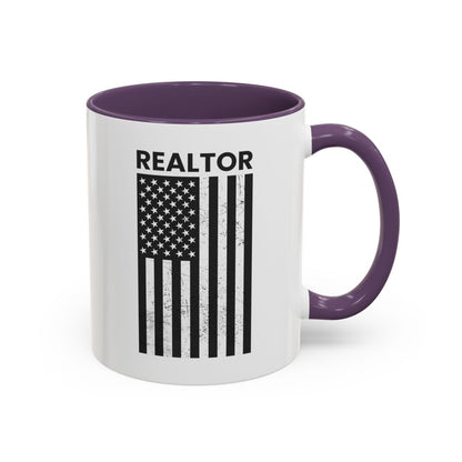 Realtor Black & White Distressed Flag Coffee Mug - Mug | ShirtyAgents