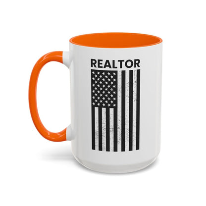 Realtor Black & White Distressed Flag Coffee Mug - Mug | ShirtyAgents