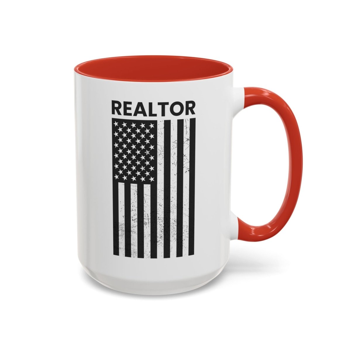 Realtor Black & White Distressed Flag Coffee Mug - Mug | ShirtyAgents