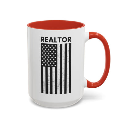 Realtor Black & White Distressed Flag Coffee Mug - Mug | ShirtyAgents
