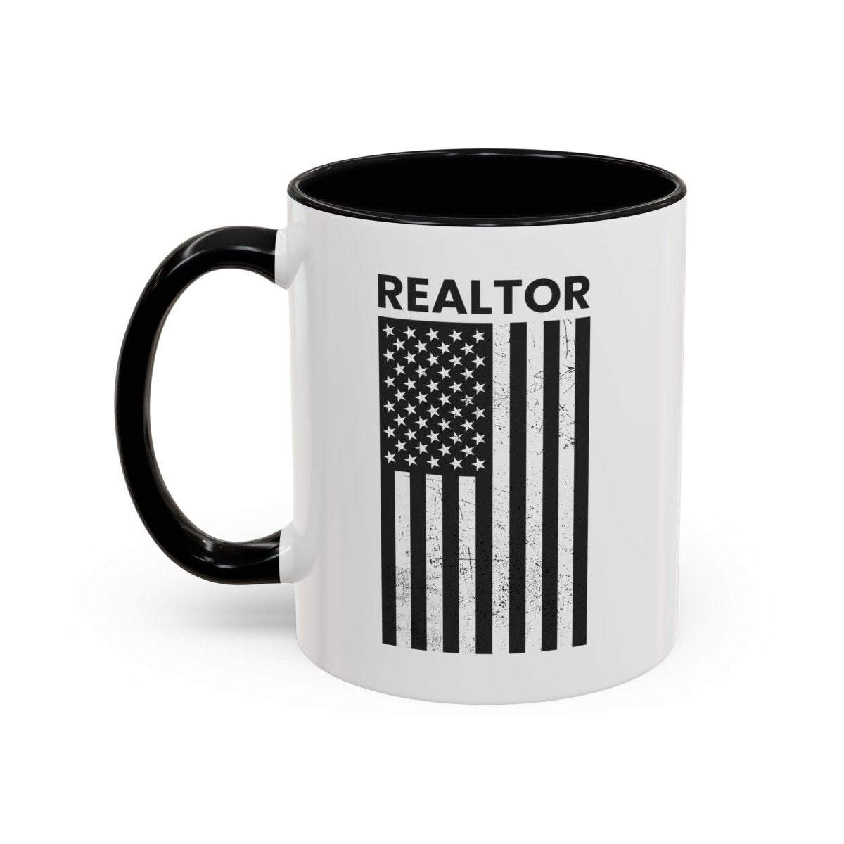 Realtor Black & White Distressed Flag Coffee Mug - Mug | ShirtyAgents