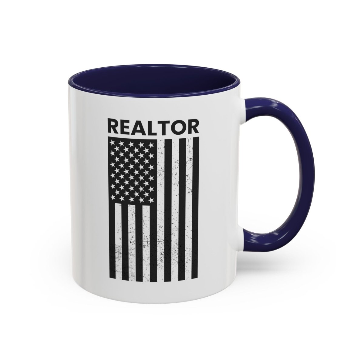 Realtor Black & White Distressed Flag Coffee Mug - Mug | ShirtyAgents