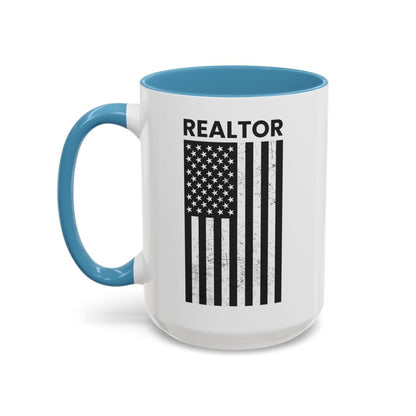 Realtor Black & White Distressed Flag Coffee Mug - Mug | ShirtyAgents