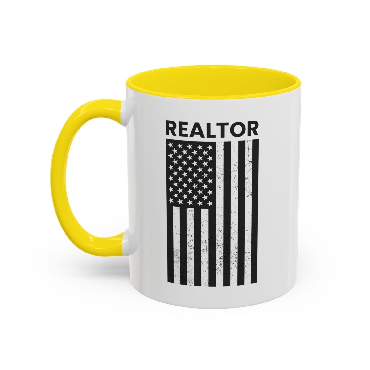 Realtor Black & White Distressed Flag Coffee Mug - Mug | ShirtyAgents