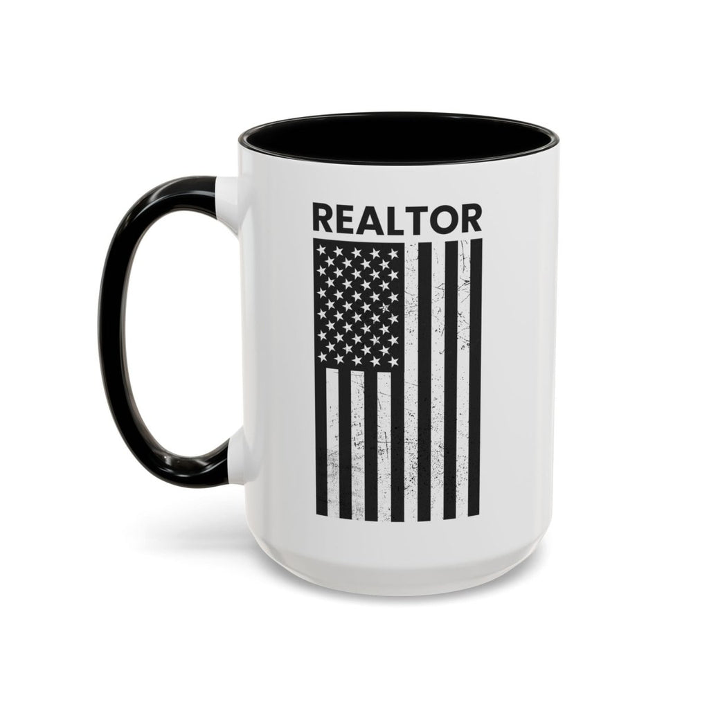 Realtor Black & White Distressed Flag Coffee Mug - Mug | ShirtyAgents