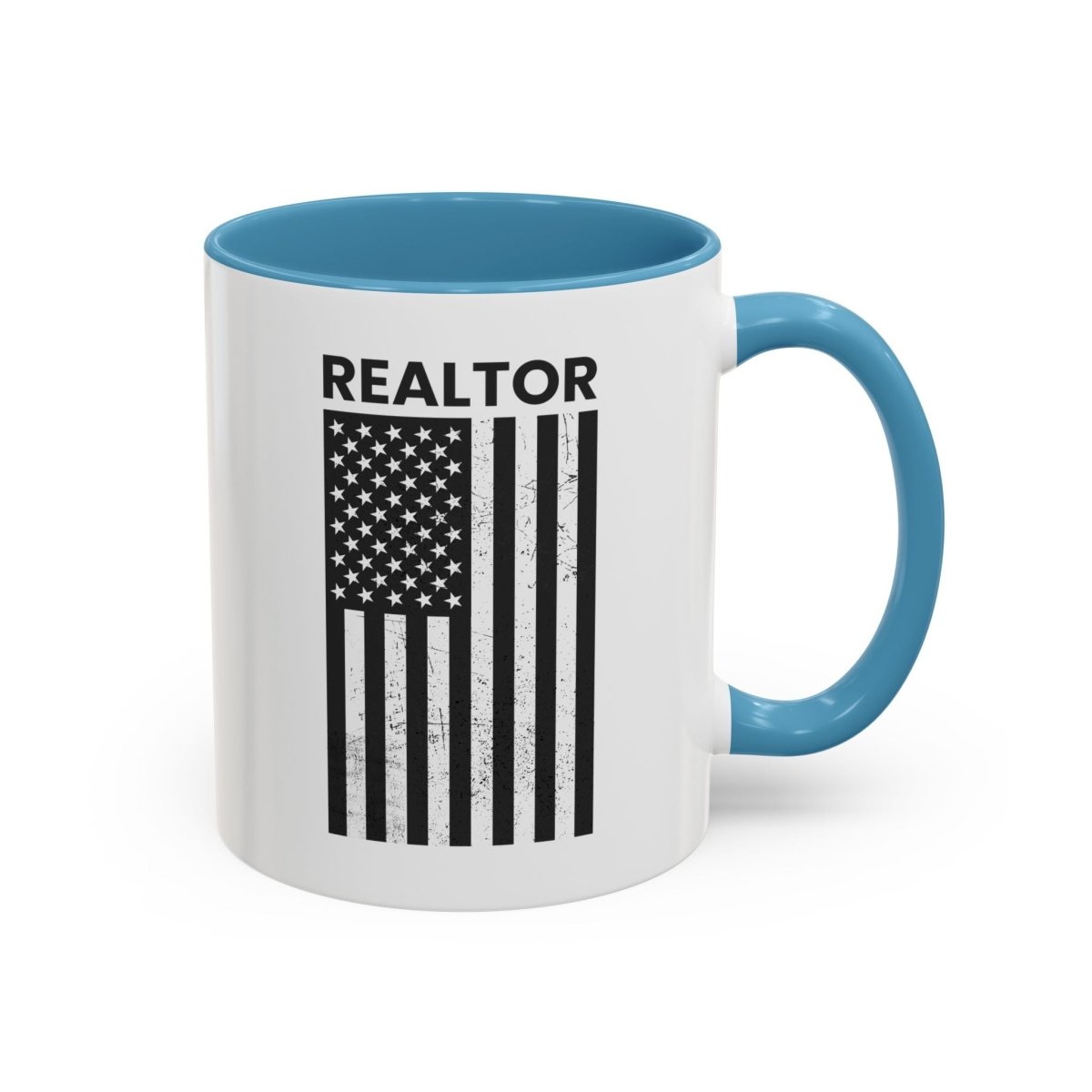Realtor Black & White Distressed Flag Coffee Mug - Mug | ShirtyAgents