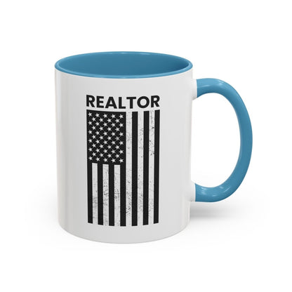 Realtor Black & White Distressed Flag Coffee Mug - Mug | ShirtyAgents