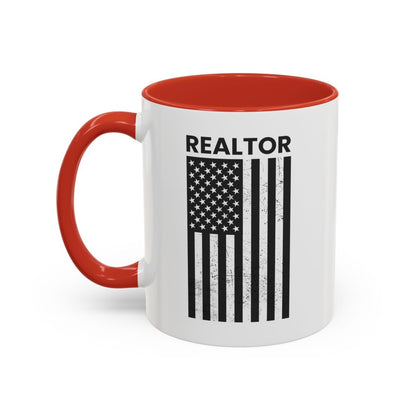 Realtor Black & White Distressed Flag Coffee Mug - Mug | ShirtyAgents