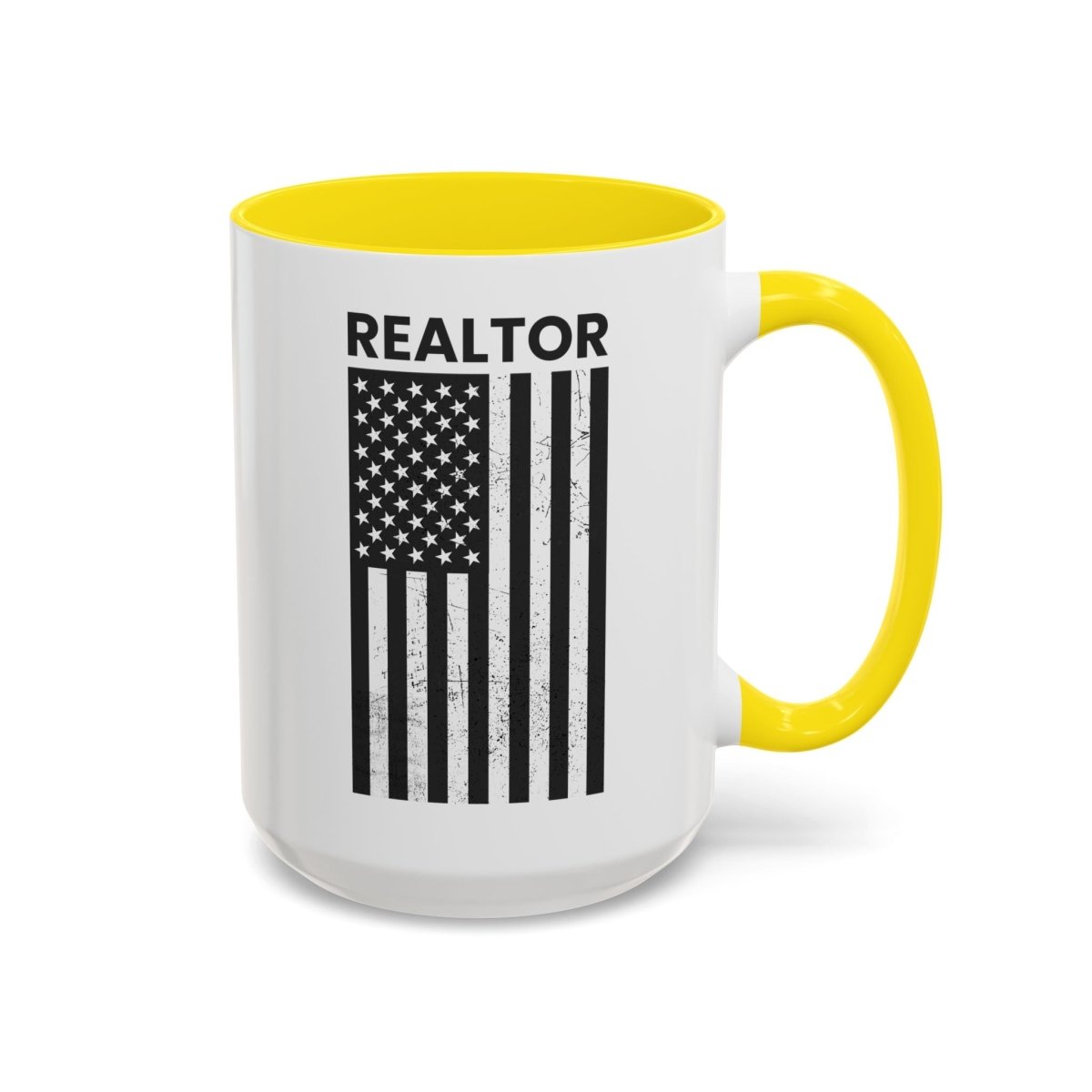 Realtor Black & White Distressed Flag Coffee Mug - Mug | ShirtyAgents