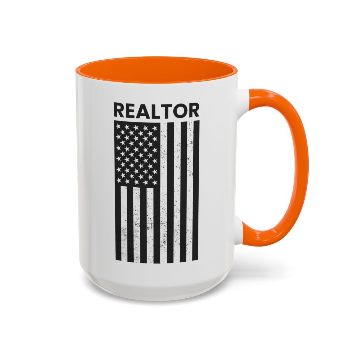 Realtor Black & White Distressed Flag Coffee Mug - Mug | ShirtyAgents