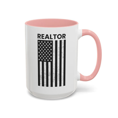 Realtor Black & White Distressed Flag Coffee Mug - Mug | ShirtyAgents