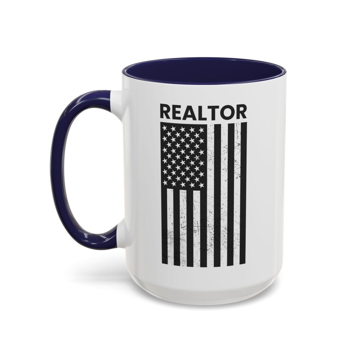 Realtor Black & White Distressed Flag Coffee Mug - Mug | ShirtyAgents