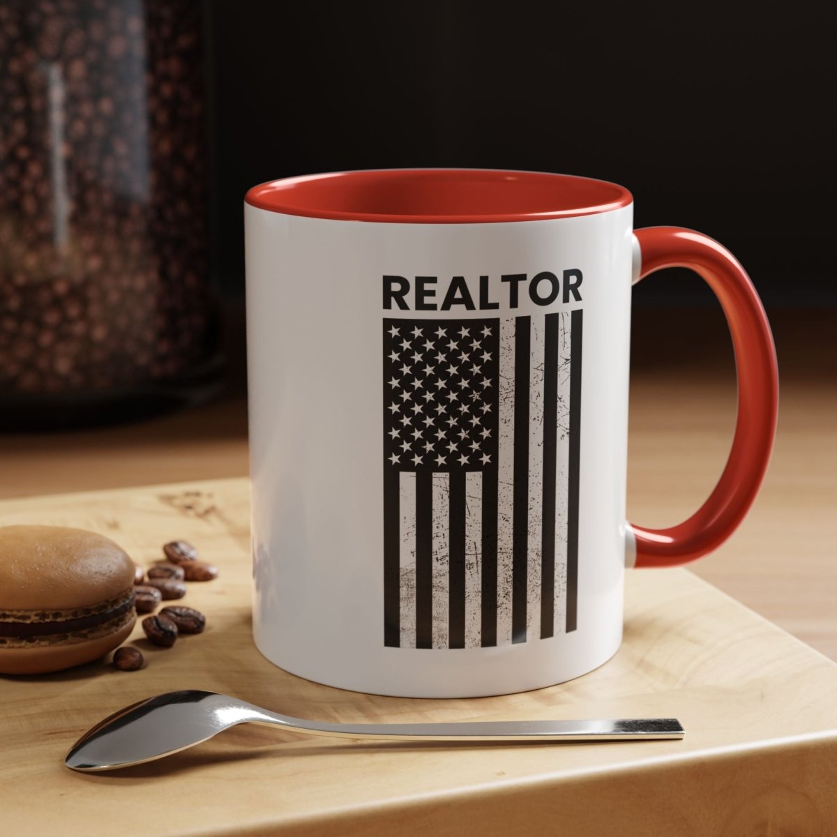 Realtor Black & White Distressed Flag Coffee Mug - Mug | ShirtyAgents