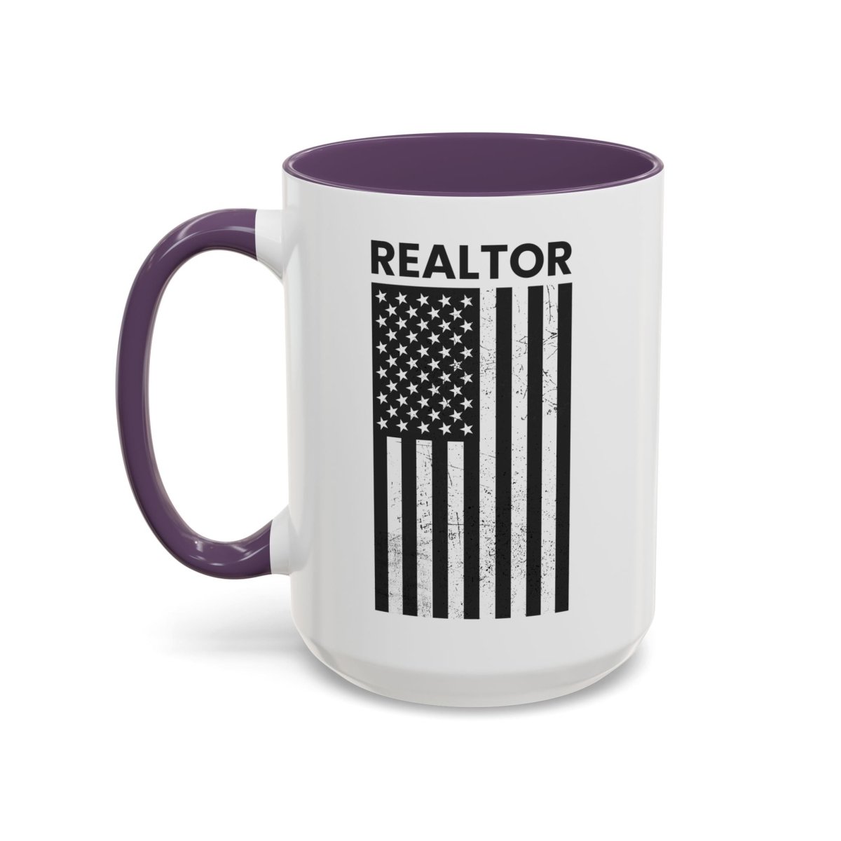 Realtor Black & White Distressed Flag Coffee Mug - Mug | ShirtyAgents