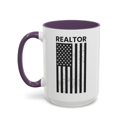Realtor Black & White Distressed Flag Coffee Mug - Mug | ShirtyAgents