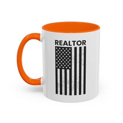 Realtor Black & White Distressed Flag Coffee Mug - Mug | ShirtyAgents