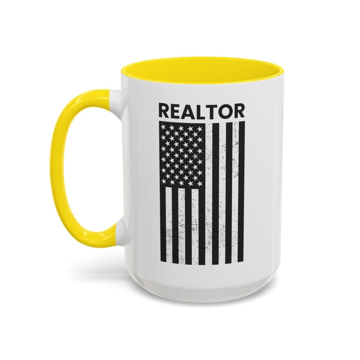Realtor Black & White Distressed Flag Coffee Mug - Mug | ShirtyAgents