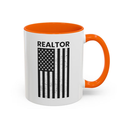 Realtor Black & White Distressed Flag Coffee Mug - Mug | ShirtyAgents