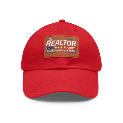 Realtor Party Make America Buy Again Hat with Leather Patch - Hats | ShirtyAgents