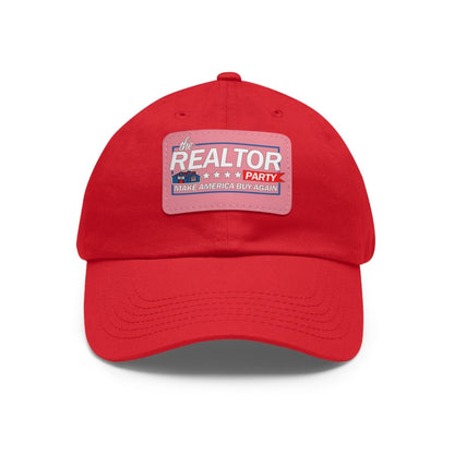 Realtor Party Make America Buy Again Hat with Leather Patch - Hats | ShirtyAgents