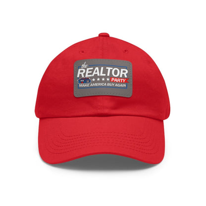 Realtor Party Make America Buy Again Hat with Leather Patch - Hats | ShirtyAgents
