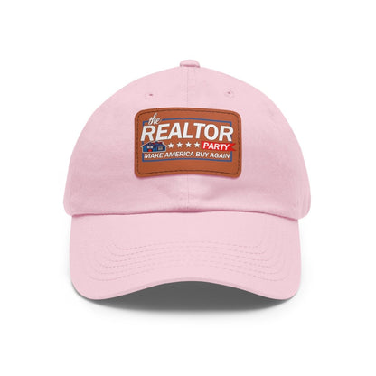 Realtor Party Make America Buy Again Hat with Leather Patch - Hats | ShirtyAgents