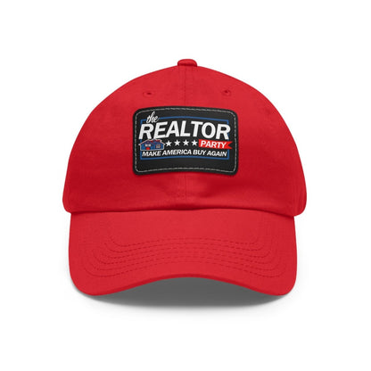 Realtor Party Make America Buy Again Hat with Leather Patch - Hats | ShirtyAgents