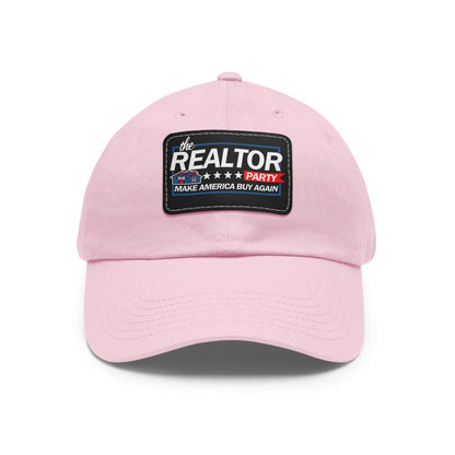 Realtor Party Make America Buy Again Hat with Leather Patch - Hats | ShirtyAgents