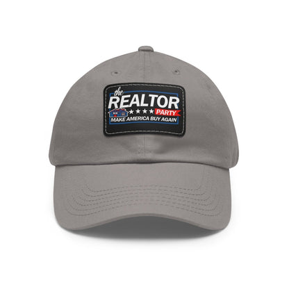 Realtor Party Make America Buy Again Hat with Leather Patch - Hats | ShirtyAgents