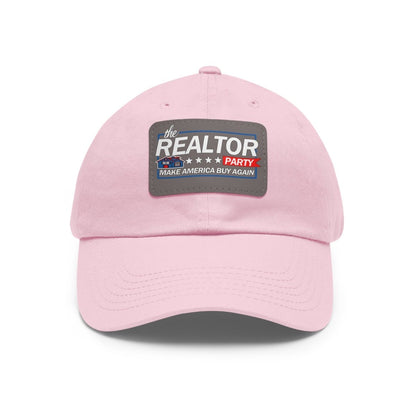 Realtor Party Make America Buy Again Hat with Leather Patch - Hats | ShirtyAgents
