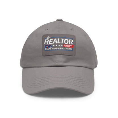 Realtor Party Make America Buy Again Hat with Leather Patch - Hats | ShirtyAgents
