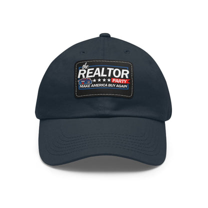 Realtor Party Make America Buy Again Hat with Leather Patch - Hats | ShirtyAgents