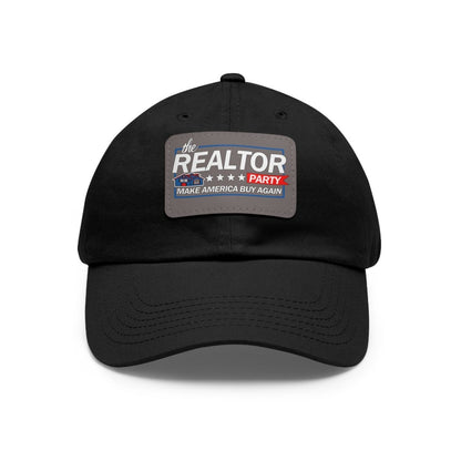 Realtor Party Make America Buy Again Hat with Leather Patch - Hats | ShirtyAgents