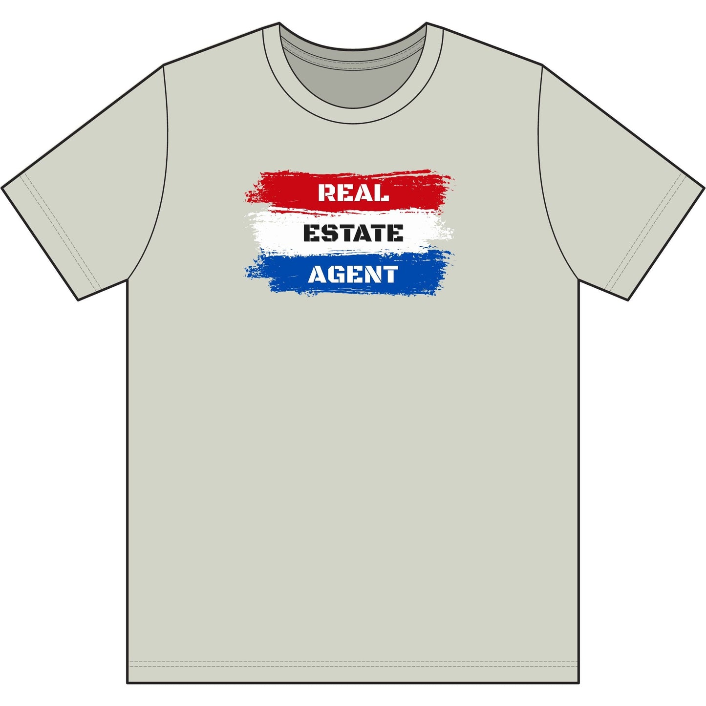 Red White Blue Stripes Real Estate Agent | Soft Premium Tee - T-Shirt | ShirtyAgents
