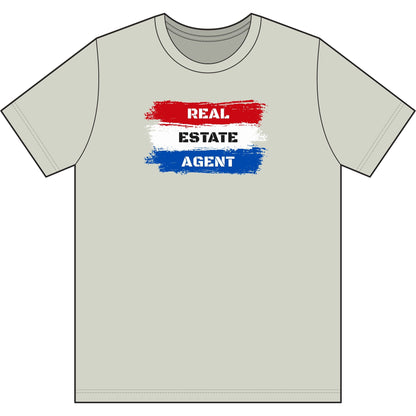Red White Blue Stripes Real Estate Agent | Soft Premium Tee - T-Shirt | ShirtyAgents