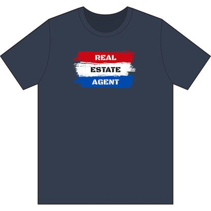 Red White Blue Stripes Real Estate Agent | Soft Premium Tee - T-Shirt | ShirtyAgents