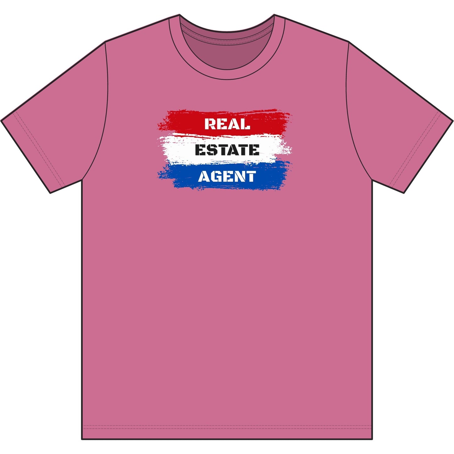 Red White Blue Stripes Real Estate Agent | Soft Premium Tee - T-Shirt | ShirtyAgents