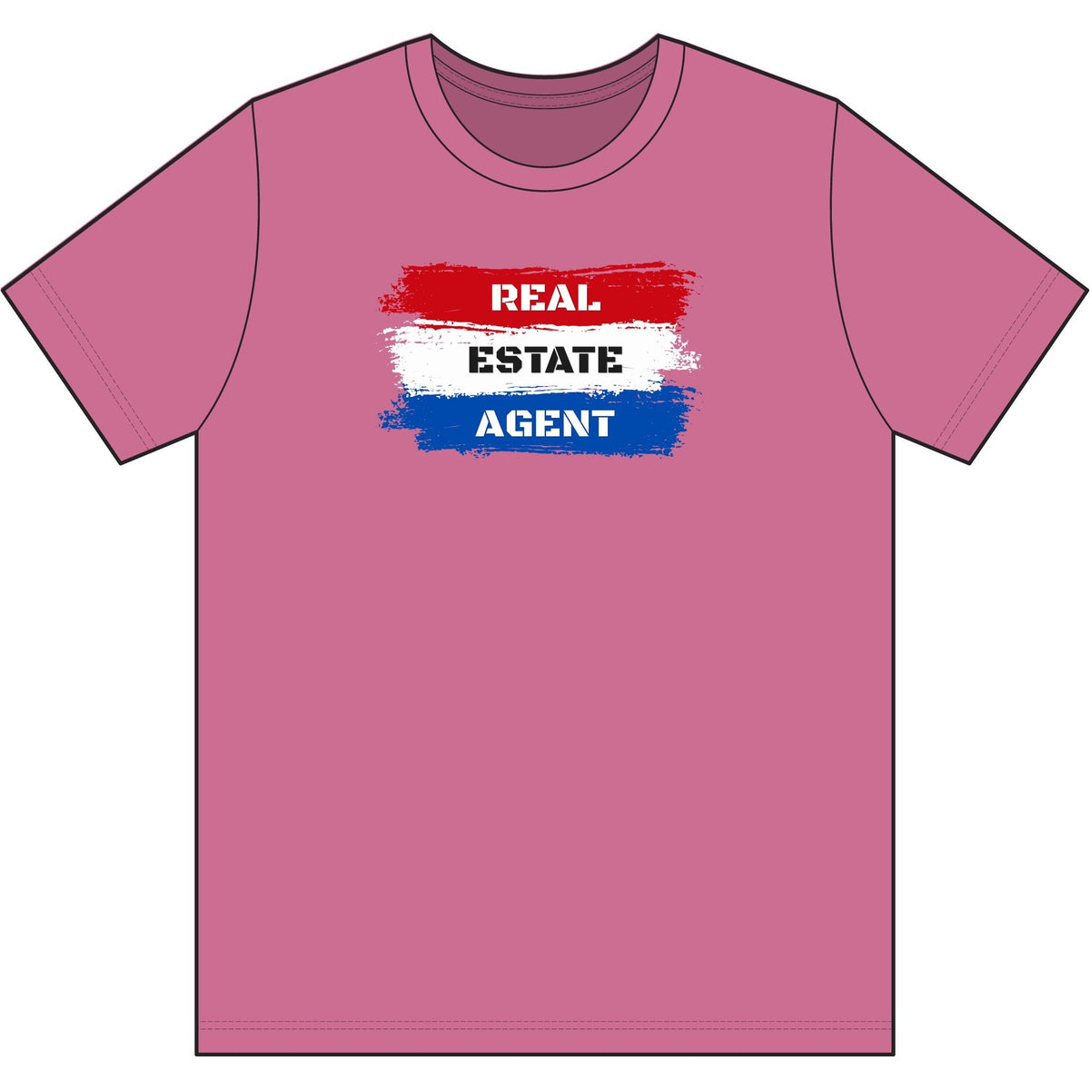 Red White Blue Stripes Real Estate Agent | Soft Premium Tee - T-Shirt | ShirtyAgents