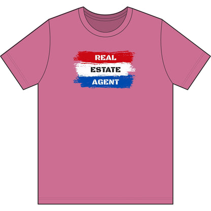 Red White Blue Stripes Real Estate Agent | Soft Premium Tee - T-Shirt | ShirtyAgents