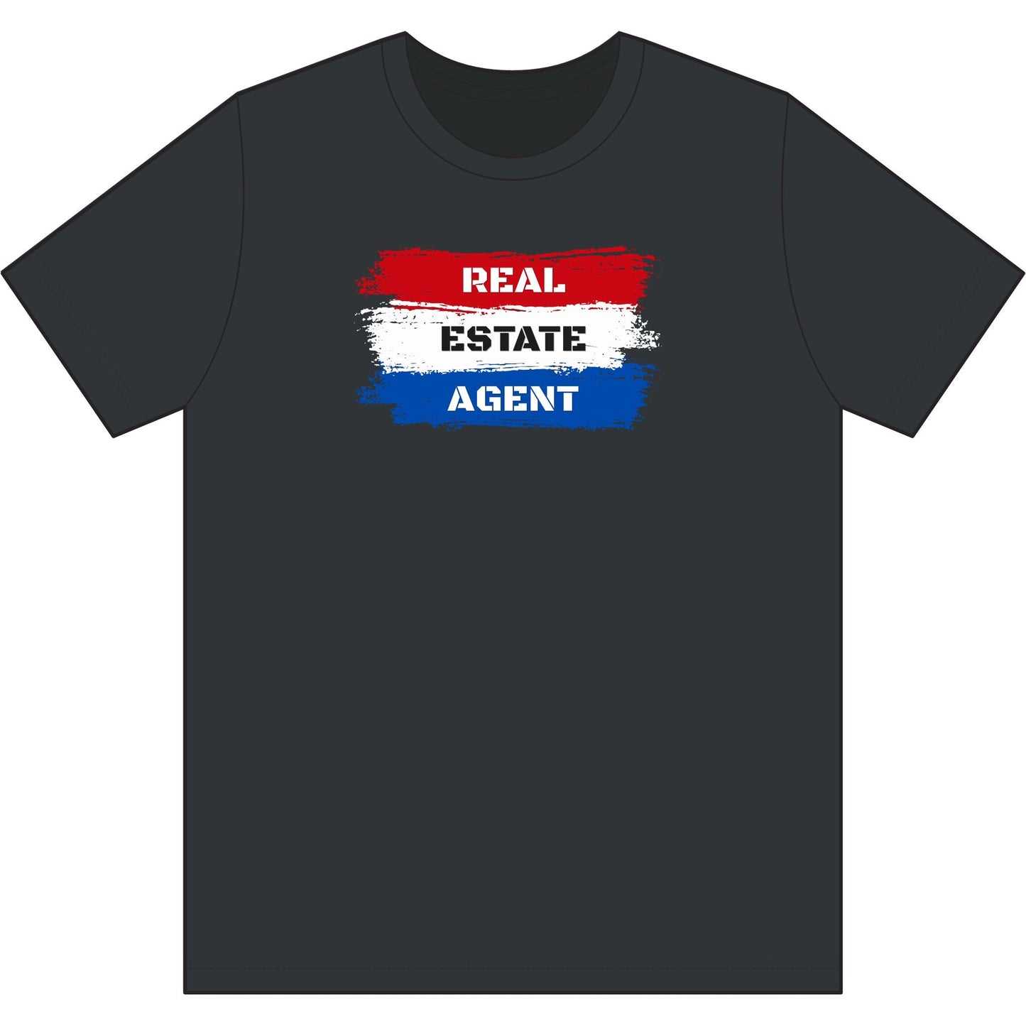Red White Blue Stripes Real Estate Agent | Soft Premium Tee - T-Shirt | ShirtyAgents