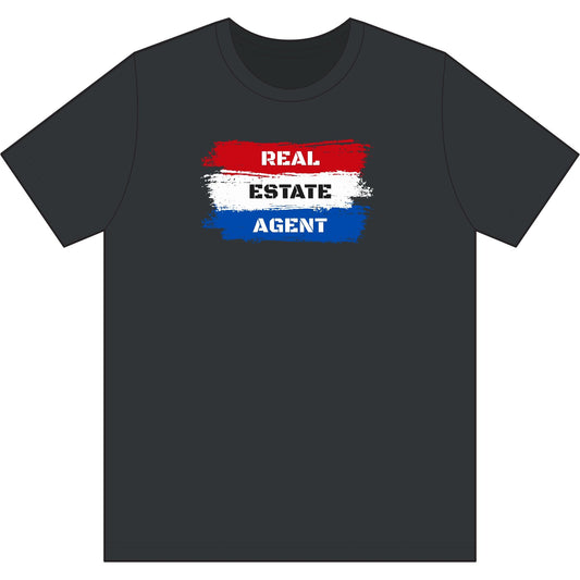 Red White Blue Stripes Real Estate Agent | Soft Premium Tee - T-Shirt | ShirtyAgents