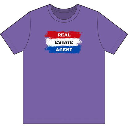 Red White Blue Stripes Real Estate Agent | Soft Premium Tee - T-Shirt | ShirtyAgents