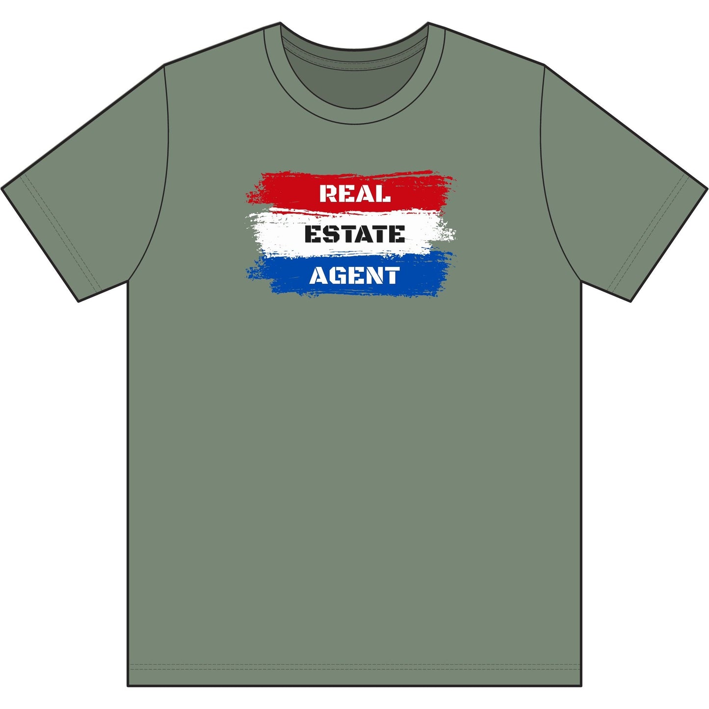 Red White Blue Stripes Real Estate Agent | Soft Premium Tee - T-Shirt | ShirtyAgents