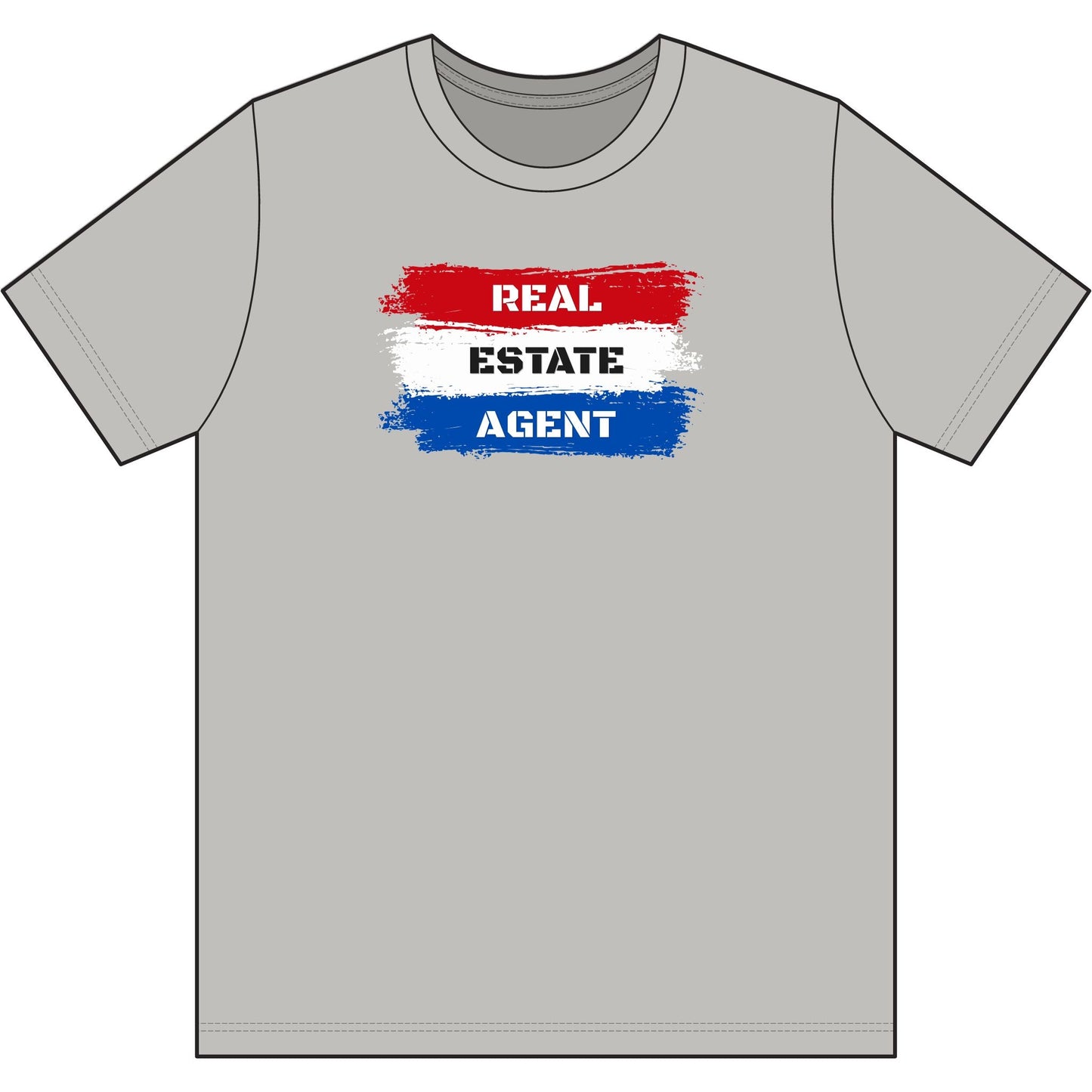 Red White Blue Stripes Real Estate Agent | Soft Premium Tee - T-Shirt | ShirtyAgents