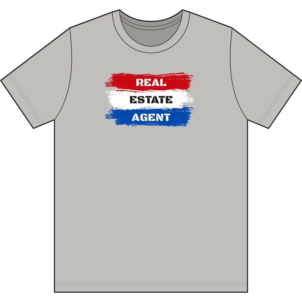 Red White Blue Stripes Real Estate Agent | Soft Premium Tee - T-Shirt | ShirtyAgents