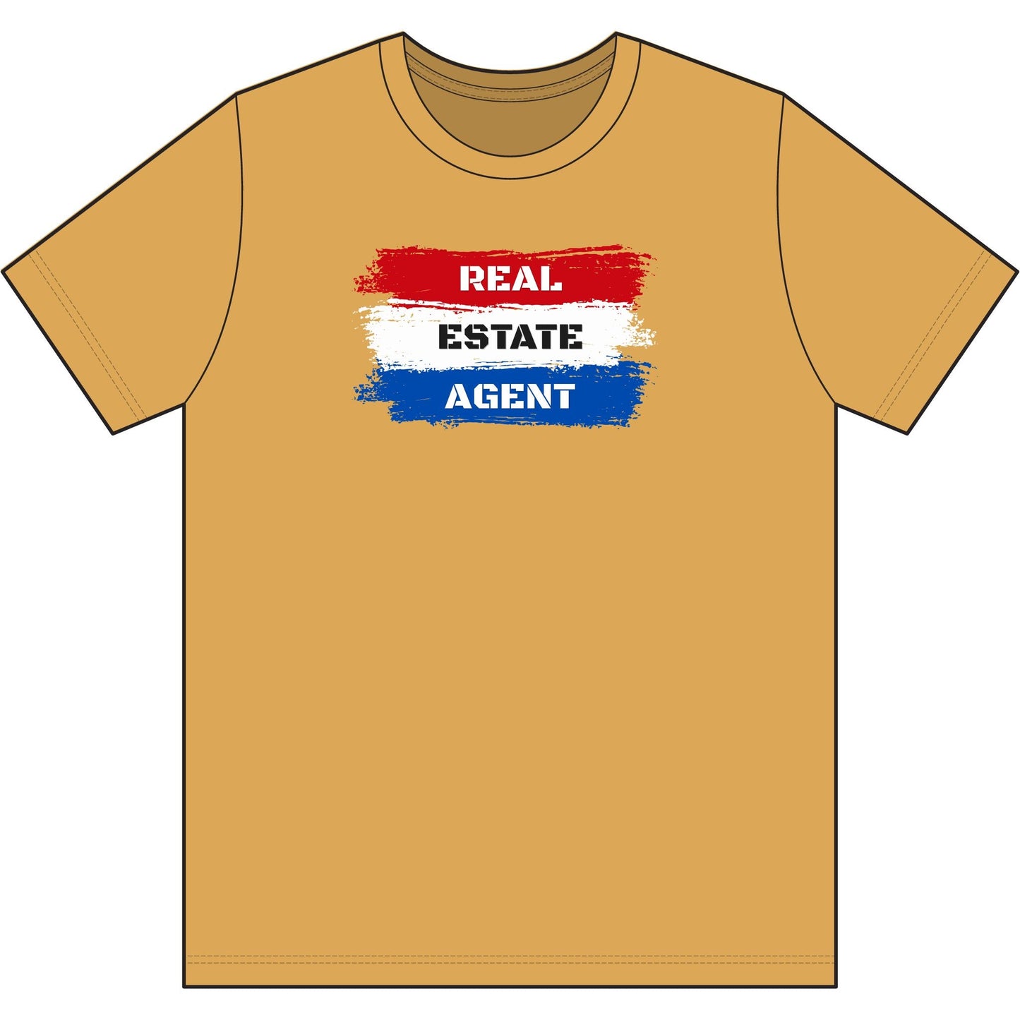 Red White Blue Stripes Real Estate Agent | Soft Premium Tee - T-Shirt | ShirtyAgents