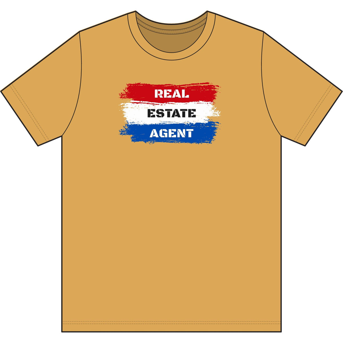 Red White Blue Stripes Real Estate Agent | Soft Premium Tee - T-Shirt | ShirtyAgents