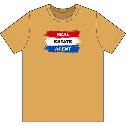 Red White Blue Stripes Real Estate Agent | Soft Premium Tee - T-Shirt | ShirtyAgents