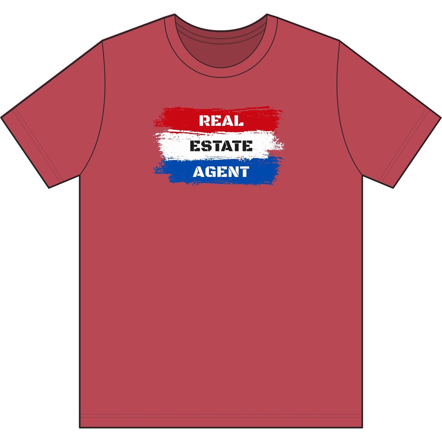 Red White Blue Stripes Real Estate Agent | Soft Premium Tee - T-Shirt | ShirtyAgents