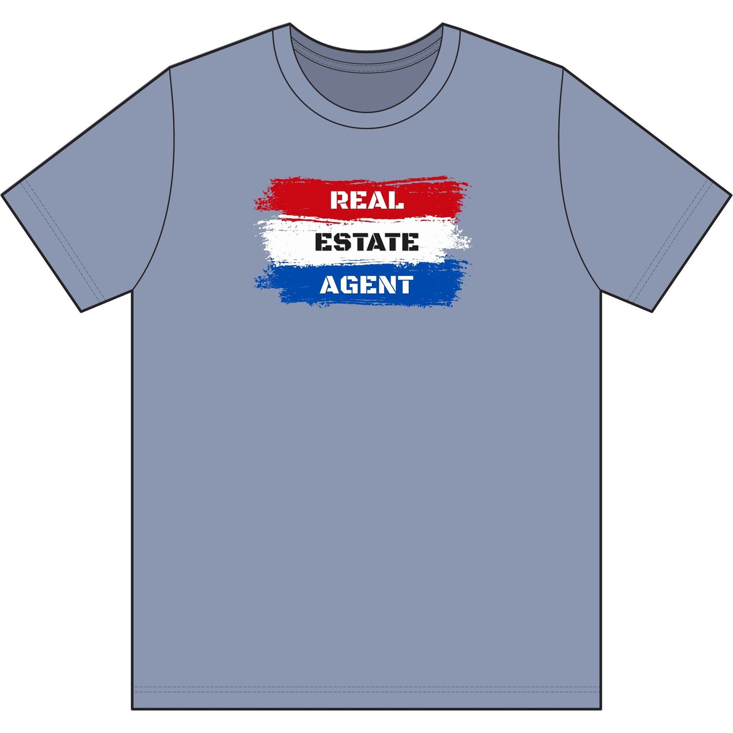 Red White Blue Stripes Real Estate Agent | Soft Premium Tee - T-Shirt | ShirtyAgents